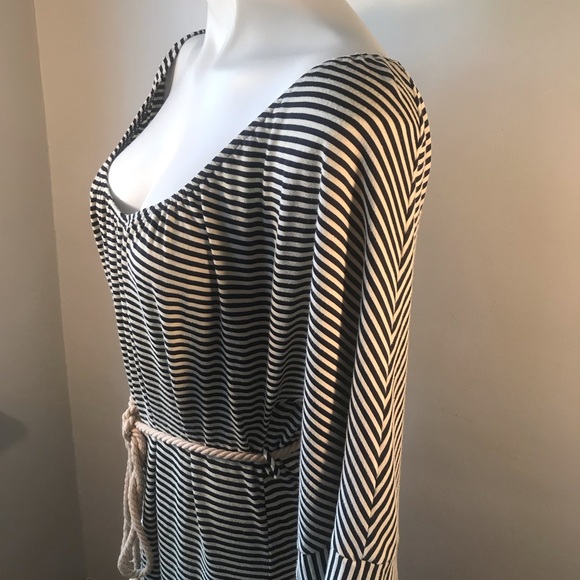 Anthropologie Hazel Dress, Stripes, Rope Bead Belt - Picture 4 of 13